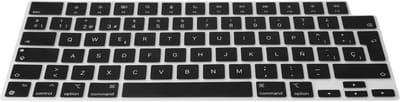 kwmobile Keyboard Cover Compatible with Apple Macbook Pro 16.2 2024 M4 A3403 / A3186 - QWERTY (Spain) Layout Keyboard Cover Silicone Skin - Black