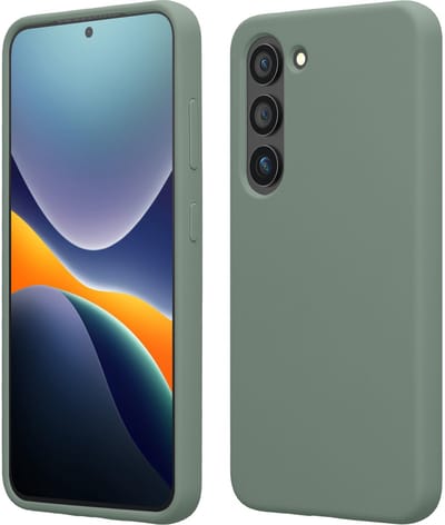 kwmobile telefoonhoesje geschikt voor Samsung Galaxy S23 - Hoesje met siliconen coating - Smartphone case in Regenwashed groen