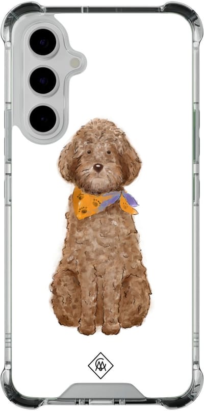 Casimoda® hoesje - Geschikt voor Samsung Galaxy A54 - Labradoodle - Shockproof case - Extra sterk - TPU/polycarbonaat - Bruin/beige, Transparant