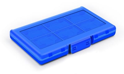 Opberg-Box geschikt voor 12 Nintendo Switch Spel Game-Cards + 2 SD Cards - Blauw