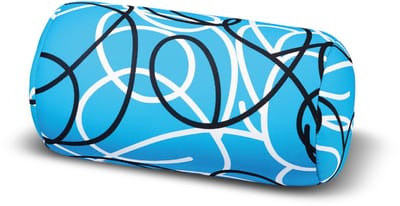 Kuschelmaxx Rolkussen - Sierkussen Rond Cilinder 17 x 33 cm - Blauw lijnen-design - Stevig en zacht - Mooie print - Gevuld met microgranulaat - Vormvast & Wasbaar - Ideaal voor op de bank, bed, auto of op reis - Inclusief Wasnet