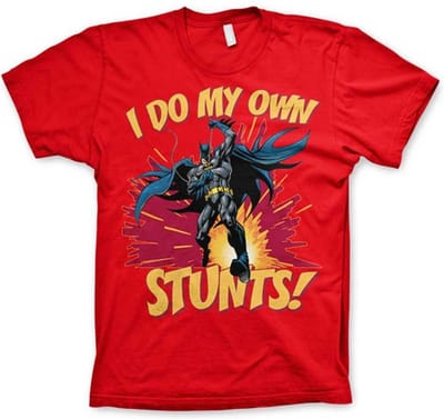 DC Comics Batman Heren Tshirt -S- I Do My Own Stunts Rood