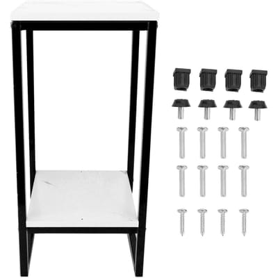 Support à fleurs à 2 niveaux 60 cm Cadre en fer robuste Multifonctionnel Facile à assembler Étagère pour pots de fleurs pour noir