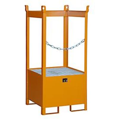 Stapelpallet voor vaten Bauer FSP-1, open aan zijkant, voor 1 x 200 l vat, oranje