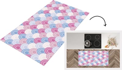 Keukenloper - Loper keuken - Cirkel - Patroon - Roze - 120x60 cm - Keukenloper vinyl