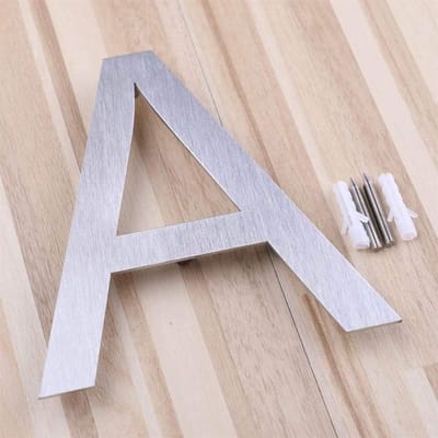 Huisnummer - Moderne Letter - Voordeur Decoratie - Geborsteld Nikkel - 5 Inch Hoog - Letter A