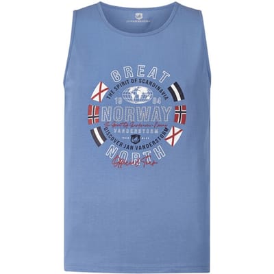 Jan Vanderstorm herren Tanktop - 68/70 - blauw - Plus Size