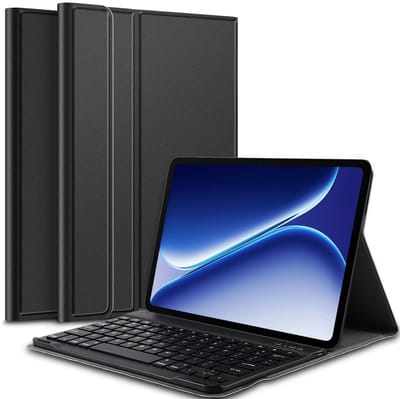 Hoes met Toetsenbord geschikt voor OnePlus Pad Go 2 / Oppo Pad 5 (12.1 inch) – Keyboard Book Case – Bluetooth – Zwart