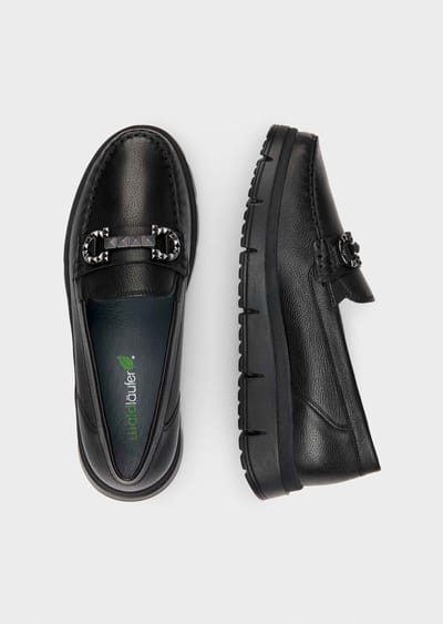 Elegante mocassins van leer - zwart - Gr. 3,5 van Goldner Fashion