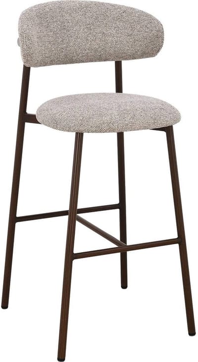Goossens Barstoel Siem - Zonder Armleuning - Stof - Beige