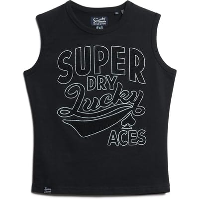 Superdry - Retro slim-fit bodywarmer met versiering - Dames - Vesten