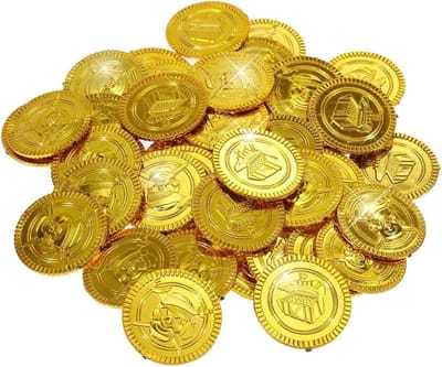 Piraten Speelgeld Set van 50 Stuks - Gouden Munten voor Kinderen, Verjaardagscadeau en Rollenspel Accessoires