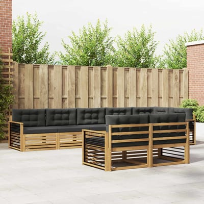 vidaXL - Buiten - bank - set - 8 - st - Wit - en - antracietkleurig - Polyester
