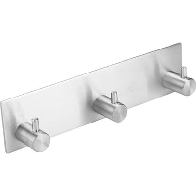 Roestvrij Staal Zelfklevende Huishoudelijke Wandhaak Hanger voor Handdoek Kleding Hoed(Rechte Haken Drie Haken )