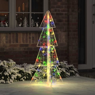 vidaXL Kerstboom 100 LED's Multikleur 120 cm Acryl