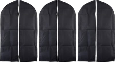 Urban Living Kledinghoes/Beschermhoes met rits - 3x - zwart - polyester - 100 x 60 cm