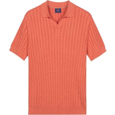 Baileys Polo Allover Drop Needle Knit Stripe Texture Abrikoos / male