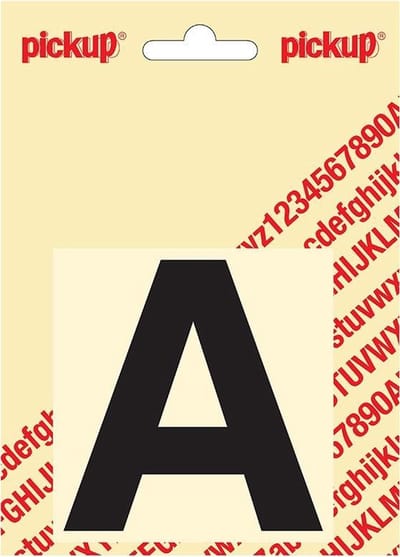 Pickup plakletter Helvetica 80 mm - zwart A