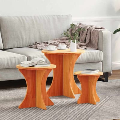 vidaXL - Salontafel - 3 - st - Wasbruin - 46 - x - 46 - x - 47 - cm