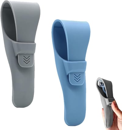 Reisopbergcase voor Scheerapparaten met 2 Scheermesjes, Baardtrimmer en Siliconen Beschermhoes voor Mannen