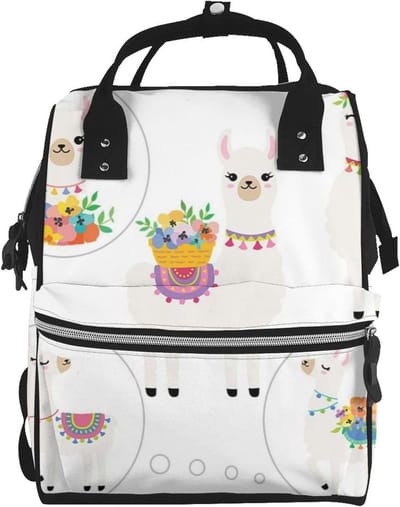 Lama Luiertas Rugzak - Mummy Bag - Baby Verzorgen - Stijlvol Ontwerp - 40 cm - Zwart