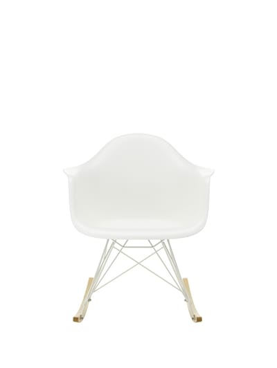 Vitra RAR Eames Plastic Armchair - wit - wit - sleden esdoorn goudkleurig