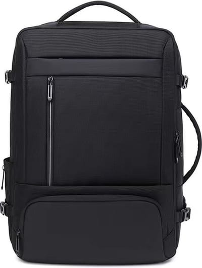 Reisrugzak XL 17 Inch Laptop – Uitbreidbaar met USB Oplaadpoort – Waterbestendige Handbagage Rugzak voor Reizen, Werk & Outdoor – Zwart