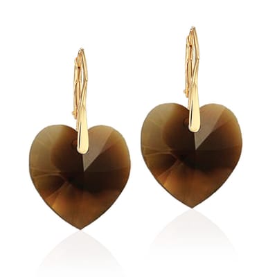 Montebello Oorbellen Doris HG67 - Swarovski Hart - 925 Zilver Verguld - Ø18mm - 32mm