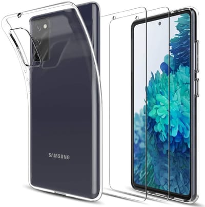 Hoesje Geschikt Voor Samsung Galaxy S20 FE hoesje siliconen case - transparant TPU backcover - Hoesje Geschikt Voor Samsung Galaxy S20 FE screenprotector 2 pack tempered glass