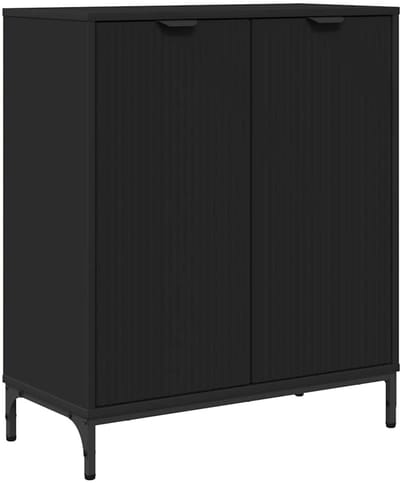 vidaXL - Dressoir - Zwart - 69,5 - x - 33 - x - 82 - cm - Bewerkt - hout