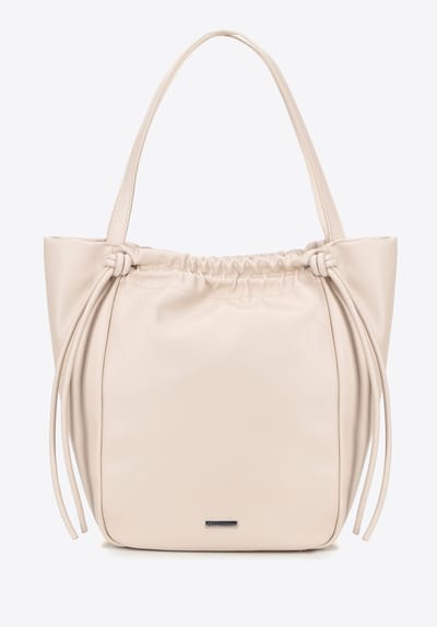 Wittchen Dames eco-leren shopper met decoratieve koorden, beige
