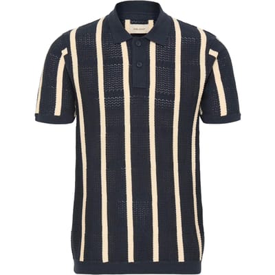 Blend Herren Shirt Korte Mouw Gestreept Design Knoopsluiting Kent Modieus