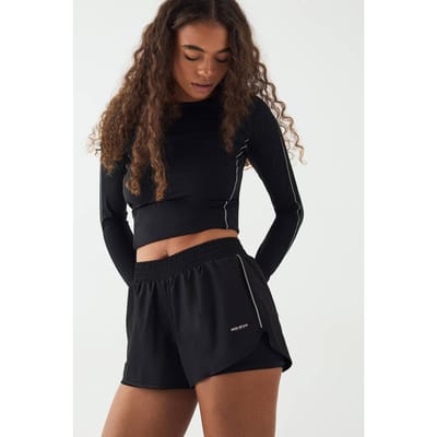 Dames DSGN Studio Reflecterende Binding 2-in-1 Hardloopshorts | Zwart | Maat: XS