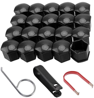Dailygoods- Wielmoerkappen 21 mm - Set van 20 - Inclusief Verwijdertool - Robuust - Duurzaam - Bescherming tegen Corrosie - Wielmoerkap