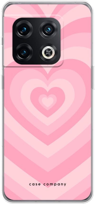 Case Company® - Hoesje geschikt voor OnePlus 10 Pro hoesje - Hart Roos - Soft Cover Telefoonhoesje - Bescherming aan alle Kanten en Schermrand