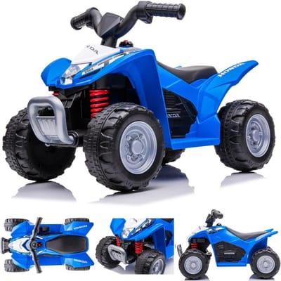 Elektrische kinderauto quad, 3km/h, kinderquad, meerijdende auto voor kinderen vanaf 18 maanden, ledlamp, speelgoed (Blauw)
