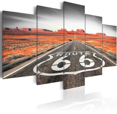 Schilderij - Route 66 , 5 luik