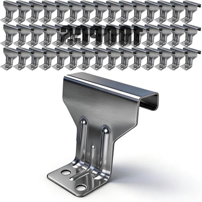 Dakrandbeugels - Paneel Bevestigingen - Dak Installatie - 1.5mm Verzinkt Staal - 100 stuks - Zilver
