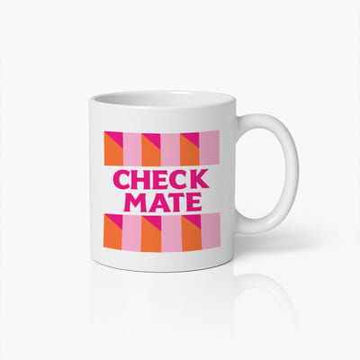 Checkmate Mok 330ml – Kleurrijke Schaak Koffiebeker – Grappig Cadeau voor Schakers, Spelers & Bordspel Fans