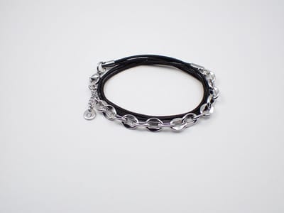Colure® wikkelarmband jasseron robuust ovaal plat zwart
