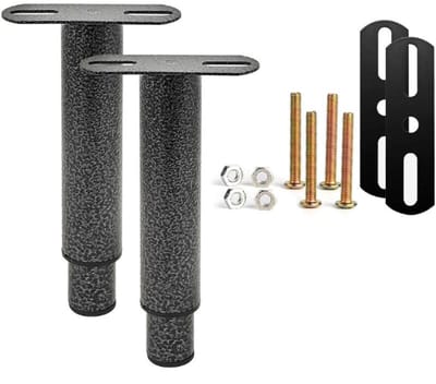 Bedframe steunvoet - bedpoten - boxspring poten - 2 stuks - 18 tot 33 cm - ijzer - grijs - verstelbare meubelpoot - intrekbaar - voor lattenbodems, Metalen bedbodem, kledingkast, bank