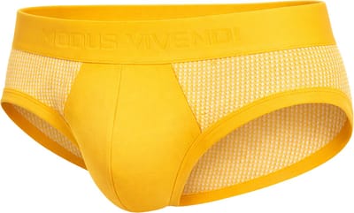 MODUS VIVENDI Pied de Coq Classic Brief Yellow - MAAT S - Heren Ondergoed - Slip voor Man - Mannen Brief