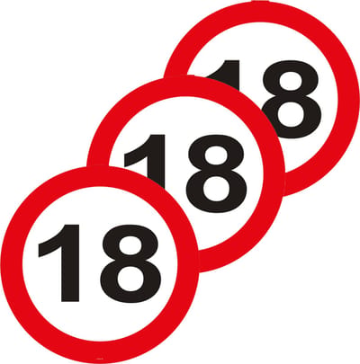 Folat Leeftijd Tuin decoratiebord - 3x stuks - 18 jaar verjaardag - karton - 26 cm - verkeersbord