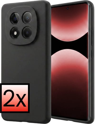 Hoesje - 2 Stuks - Geschikt voor Xiaomi Redmi Note 14 Pro - Sterk & Shockproof - Case Siliconen - Back Cover - Telefoon Hoes - Zwart