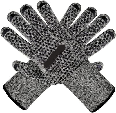 Ovenhandschoenen - Hittebestendige wanten - Veilig koken - Antislip siliconen - 33cm - Zwart