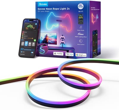 Govee slimme zwarte neon ledstrip 4m Matter RGBIC - extra flexibel