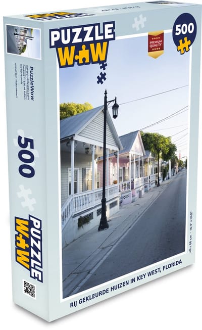 Puzzel Rij gekleurde huizen in Key West, Florida - Legpuzzel - Puzzel 500 stukjes