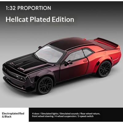 1:32 Schaal Hellcat Zinklegering Spuitgieten Simulatie Gegalvaniseerde Superauto Amerikaanse Muscle Sportwagen Challenger Str Auto Model