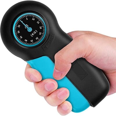 Krachtmeter - Handtrainer Handgreep - Kracht Meten - Mechanische Pointer - Tot 55kg - Blauw