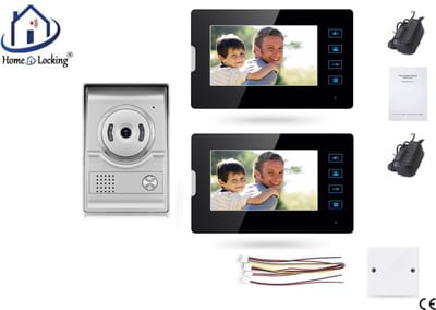 Home-Locking complete deur intercom/videofoon met 2 binnen panelen.DT-2206-1-2
